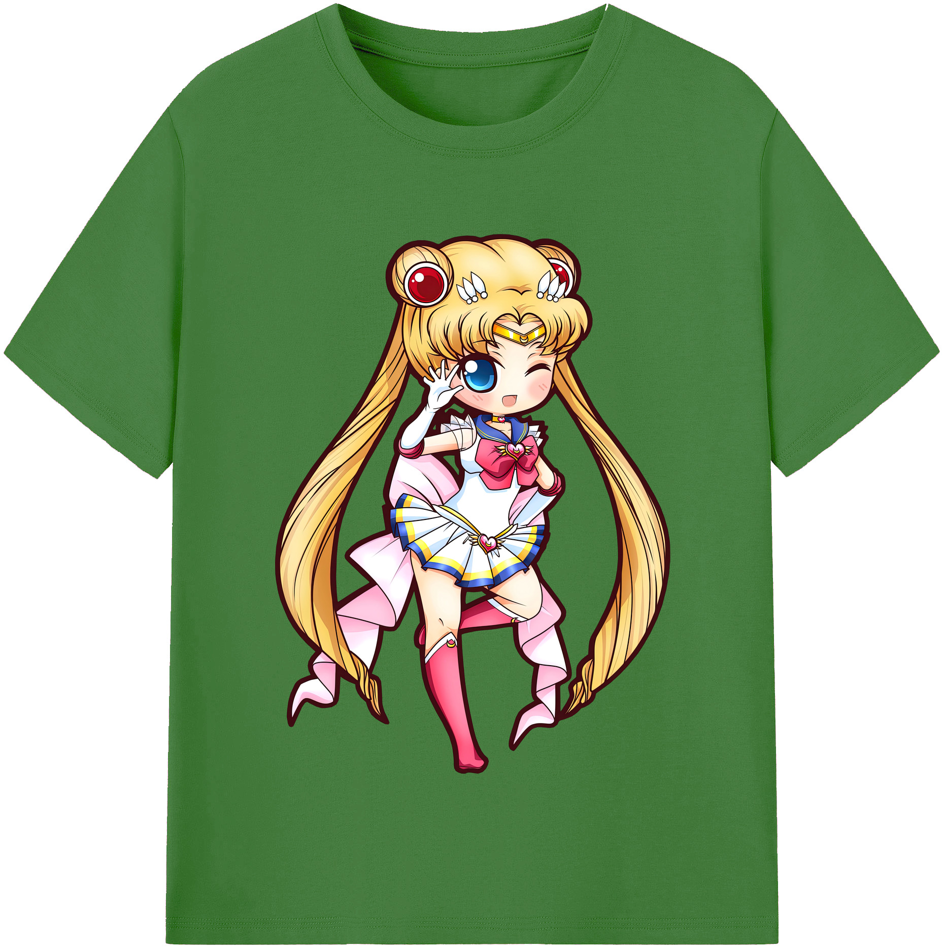 （画像用） 美少女戦士セーラームーン 月野 うさぎ つきの うさぎ Sailor Moon Tsukino Usagi レディースカジュアルプリントTシャツ（綿100％）